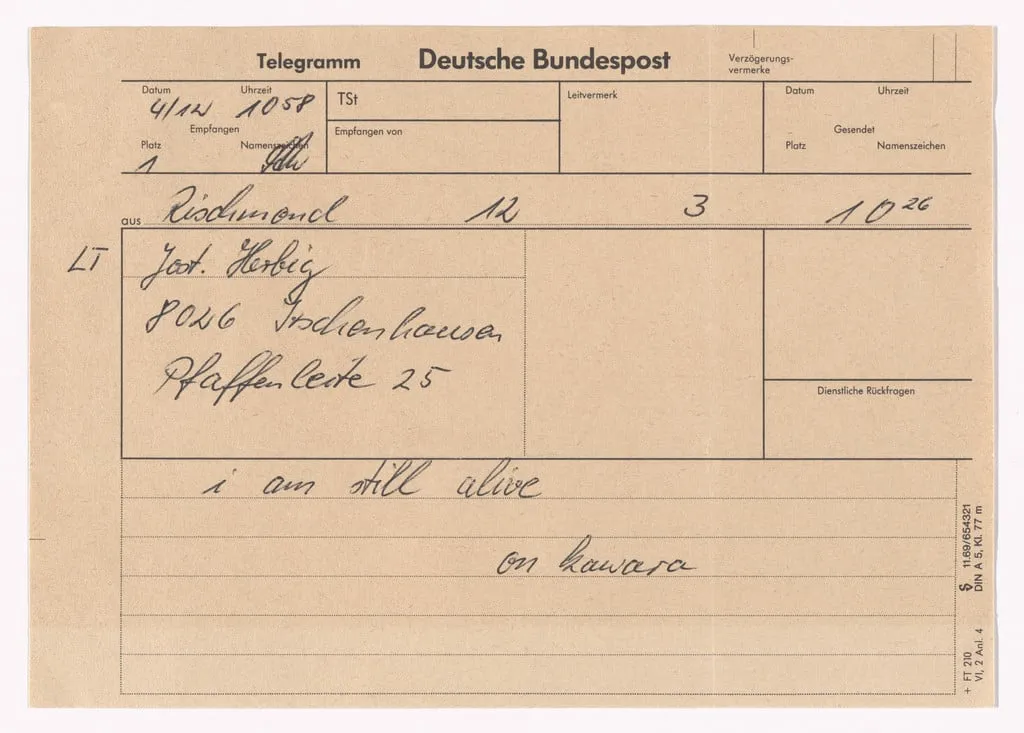 Untitled, by On Kawara, 1973