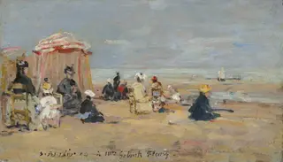 On the Beach, by Eugène Louis Boudin