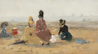 On the Beach, Trouville, by Eugène Louis Boudin