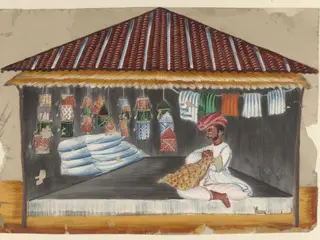 One of eleven paintings depicting craftsmen and their shops.