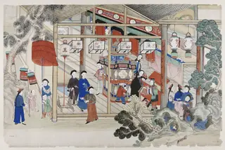 One scene of a wedding: the bride arriving at her new home