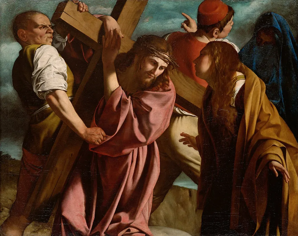 Carrying the Cross, by Orazio Gentileschi, oil, 1607