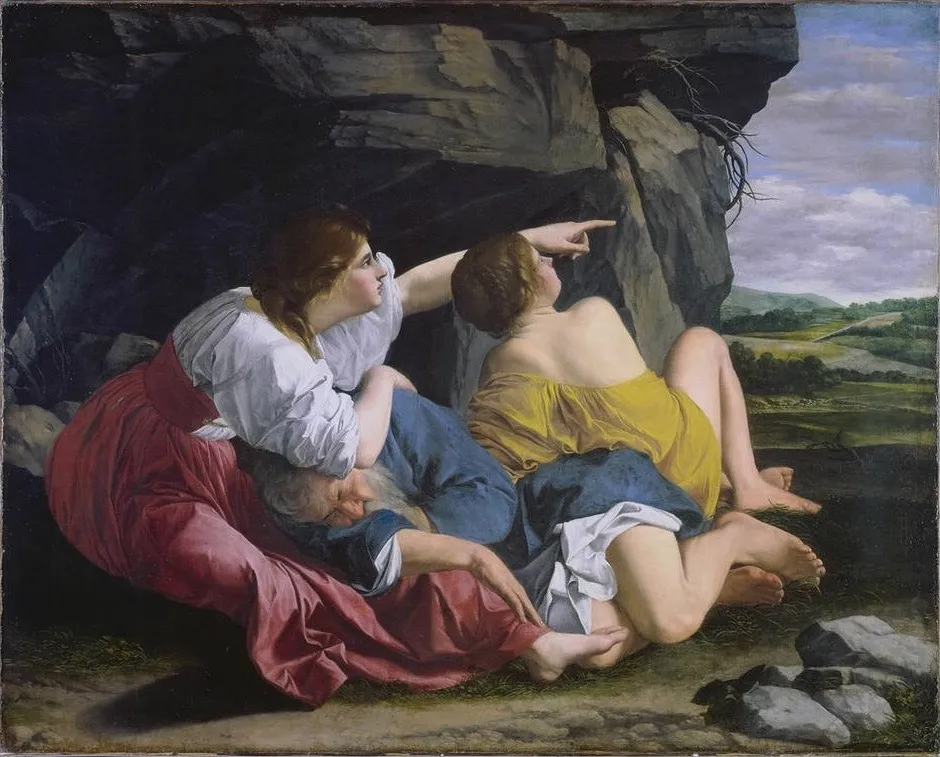Lot and his Daughters, by Orazio Gentileschi, oil, 1622