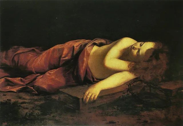 Young Jesus sleeping on the Cross