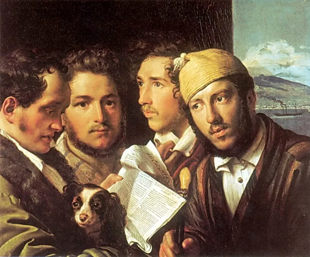 Readers of the Newspaper in Naples., by Orest Kiprensky
