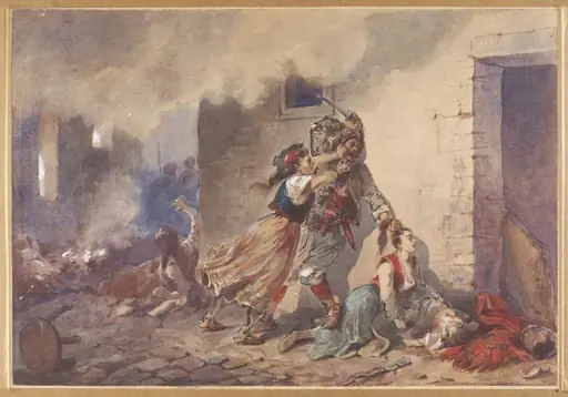 Massacre in A Balkan Village, by Orlando Norie