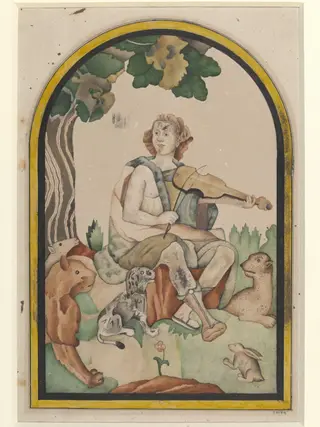 Orpheus panel from the Diwan-i Am, Delhi Fort