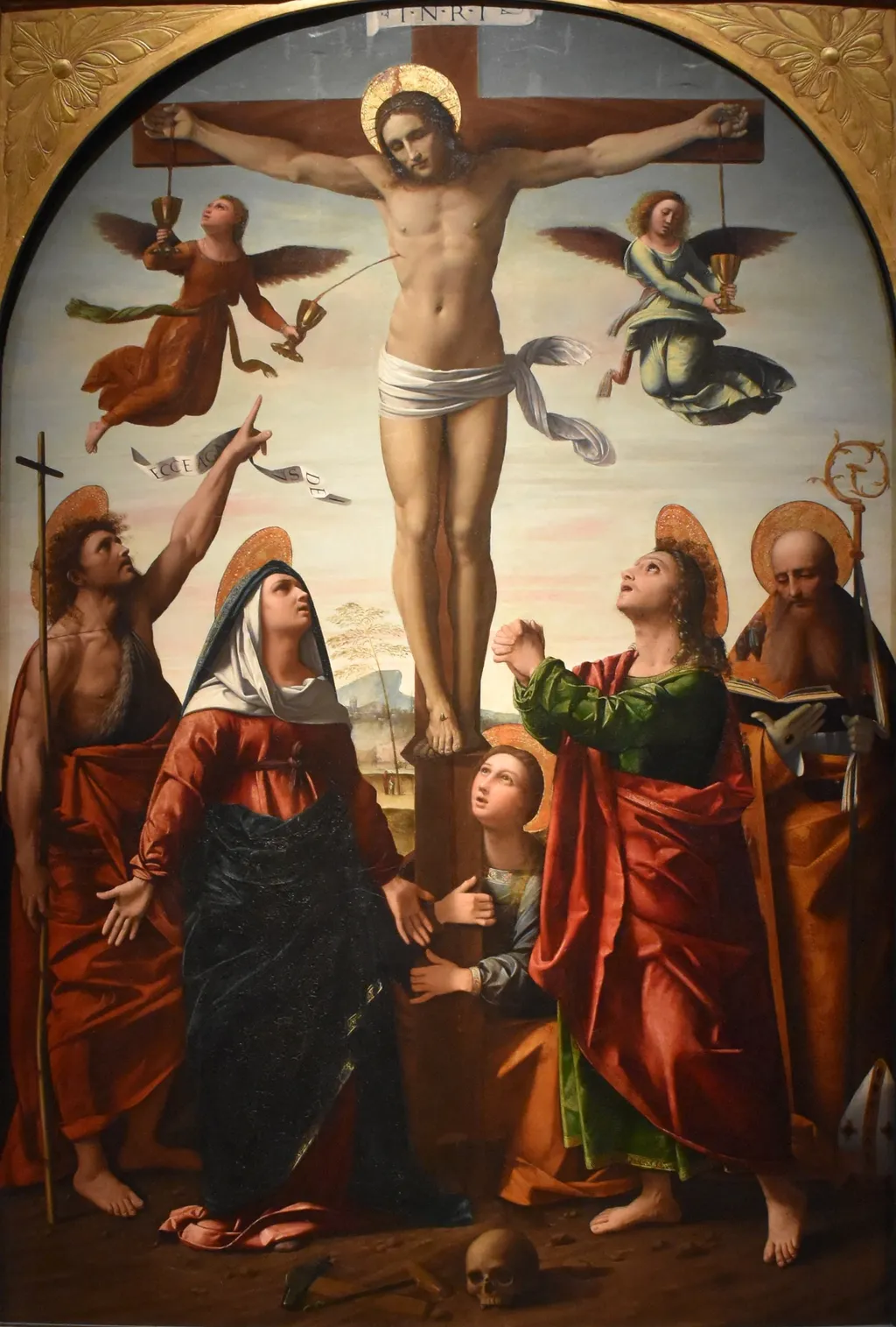 Crucifixion with the Virgin and Saints, by Ortolano, unspecified, 1515