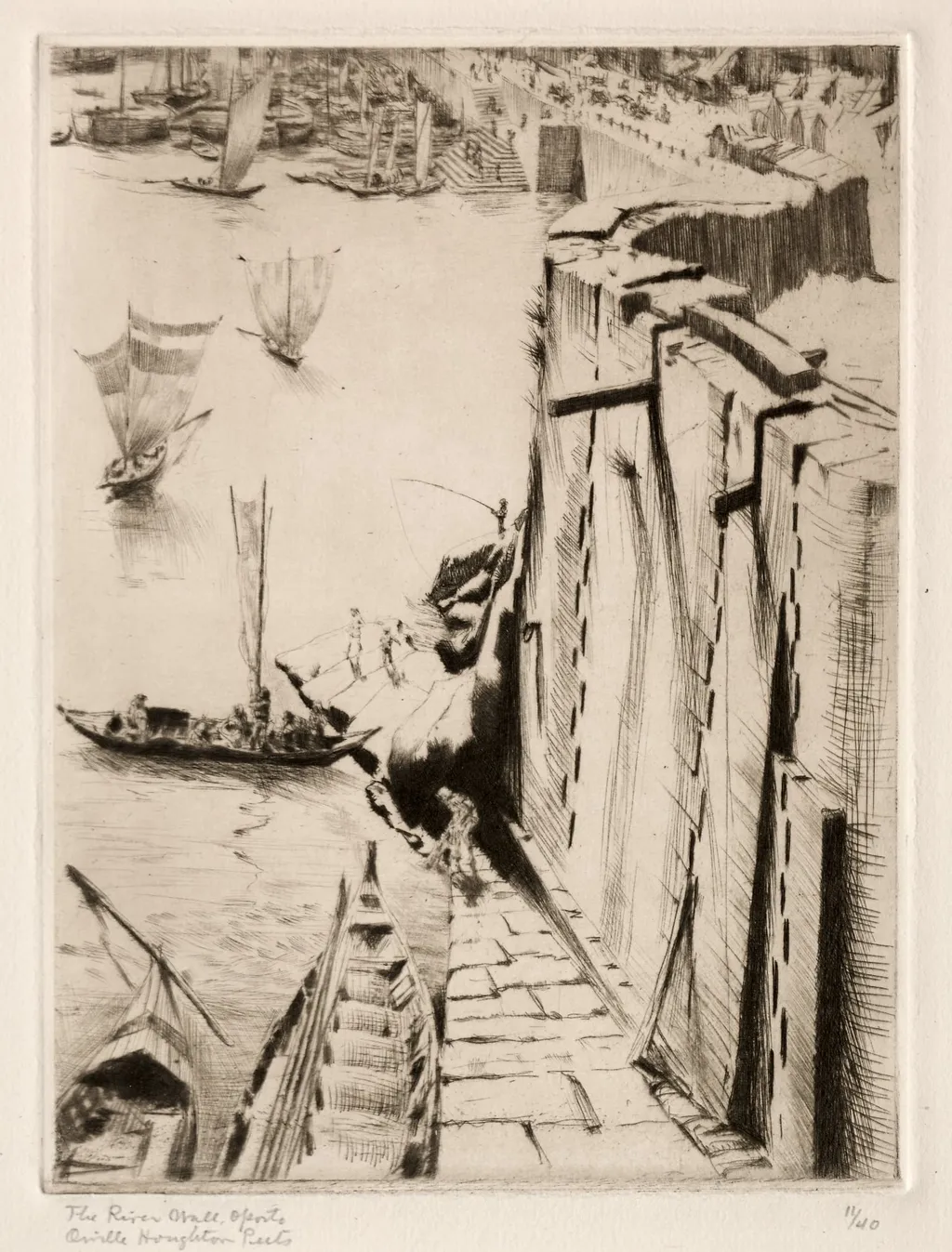 River Wall, Oporto, by Orville Houghton Peets, 1926