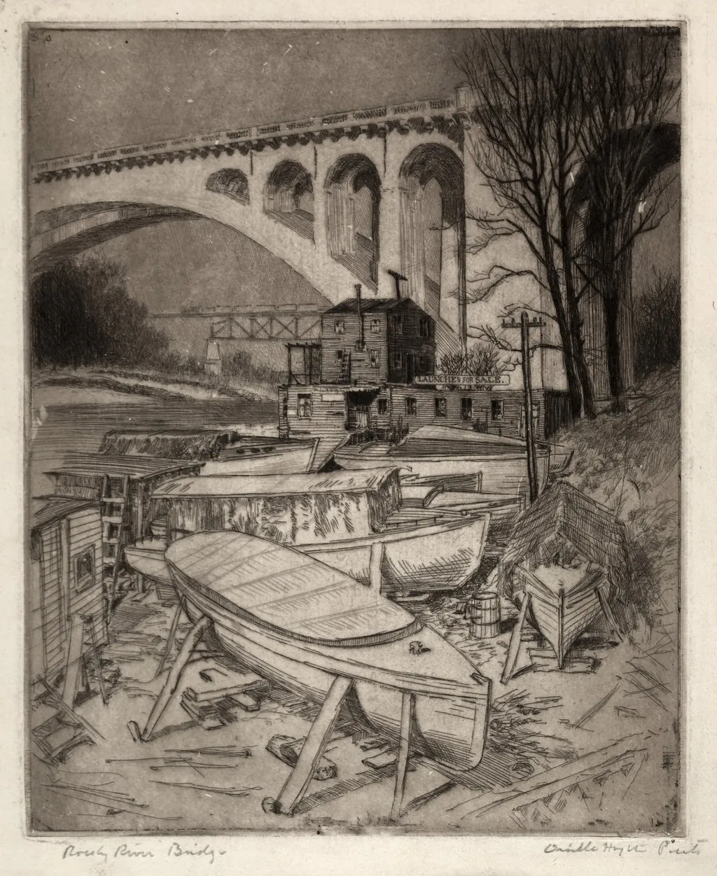 Rocky River Bridge, by Orville Houghton Peets, 1934