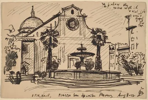 Piazza S. Spirito, Florence, by Oscar F. Bluemner