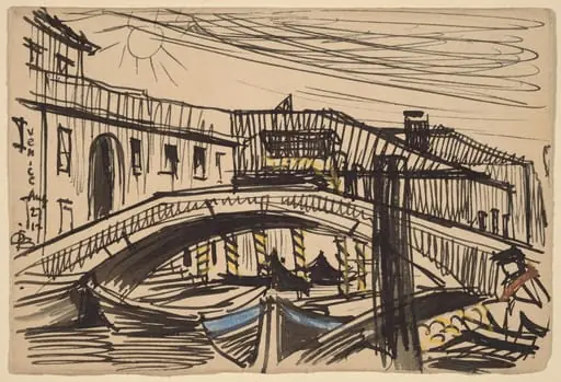 Venice, Boats, by Oscar F. Bluemner