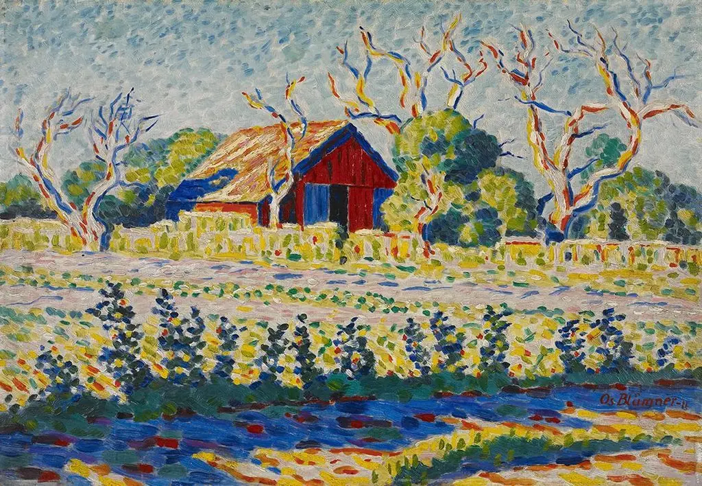 Old Barn at Sheepshead Bay, by Oscar Florianus Bluemner