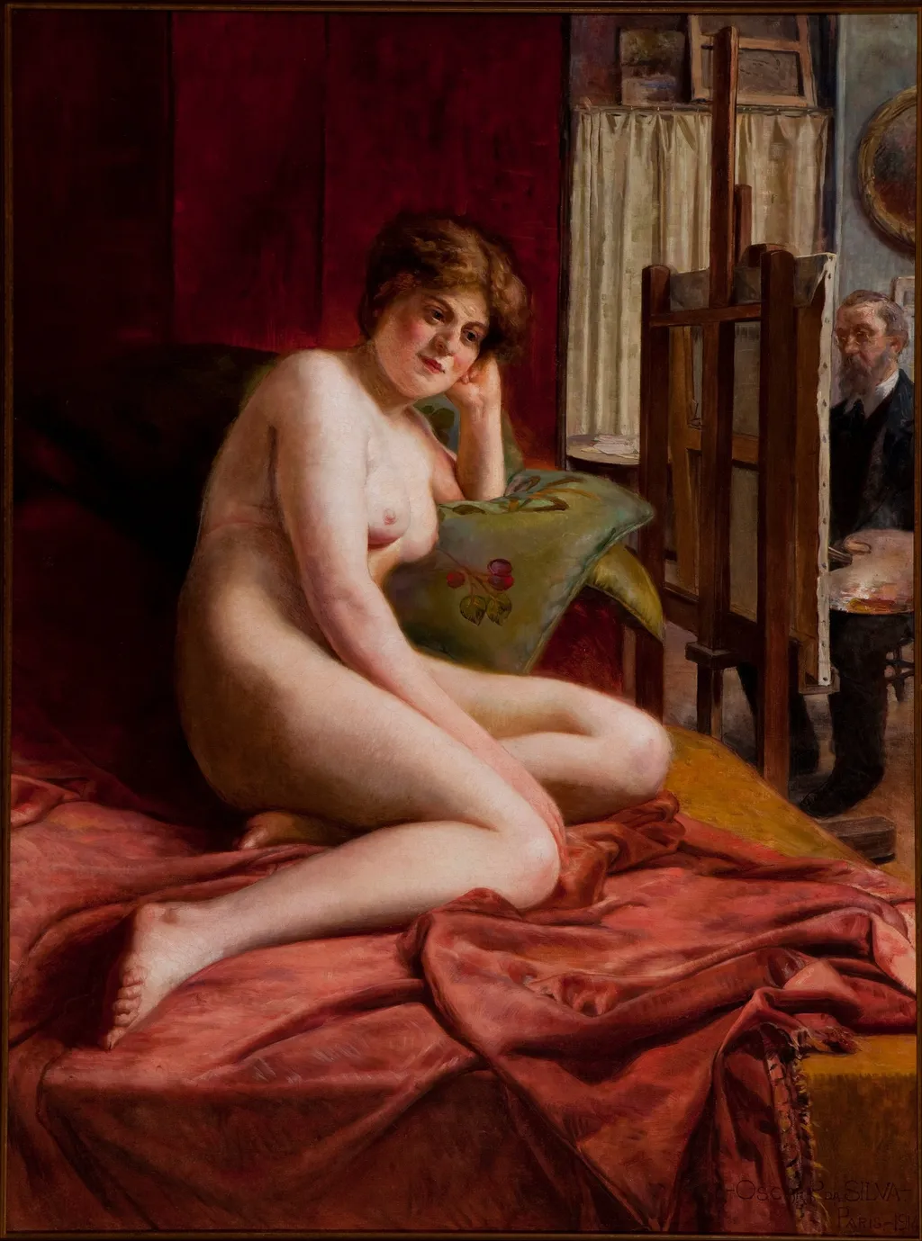 During the Pose, by Oscar Pereira da Silva, oil, 1914