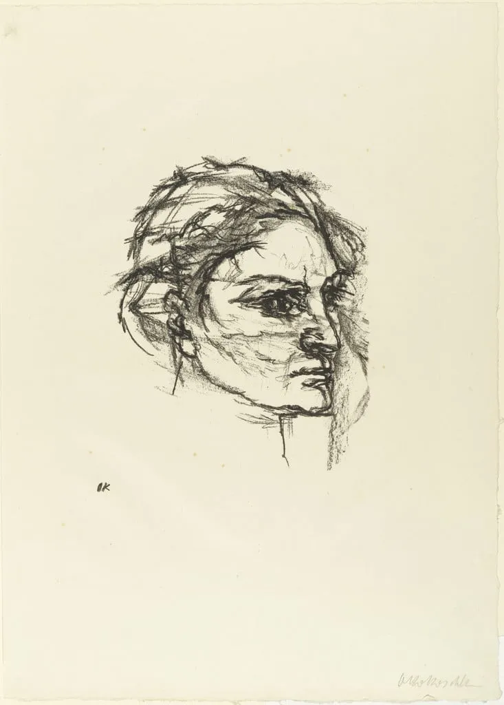 Untitled, by Oskar Kokoschka, ink, 1916