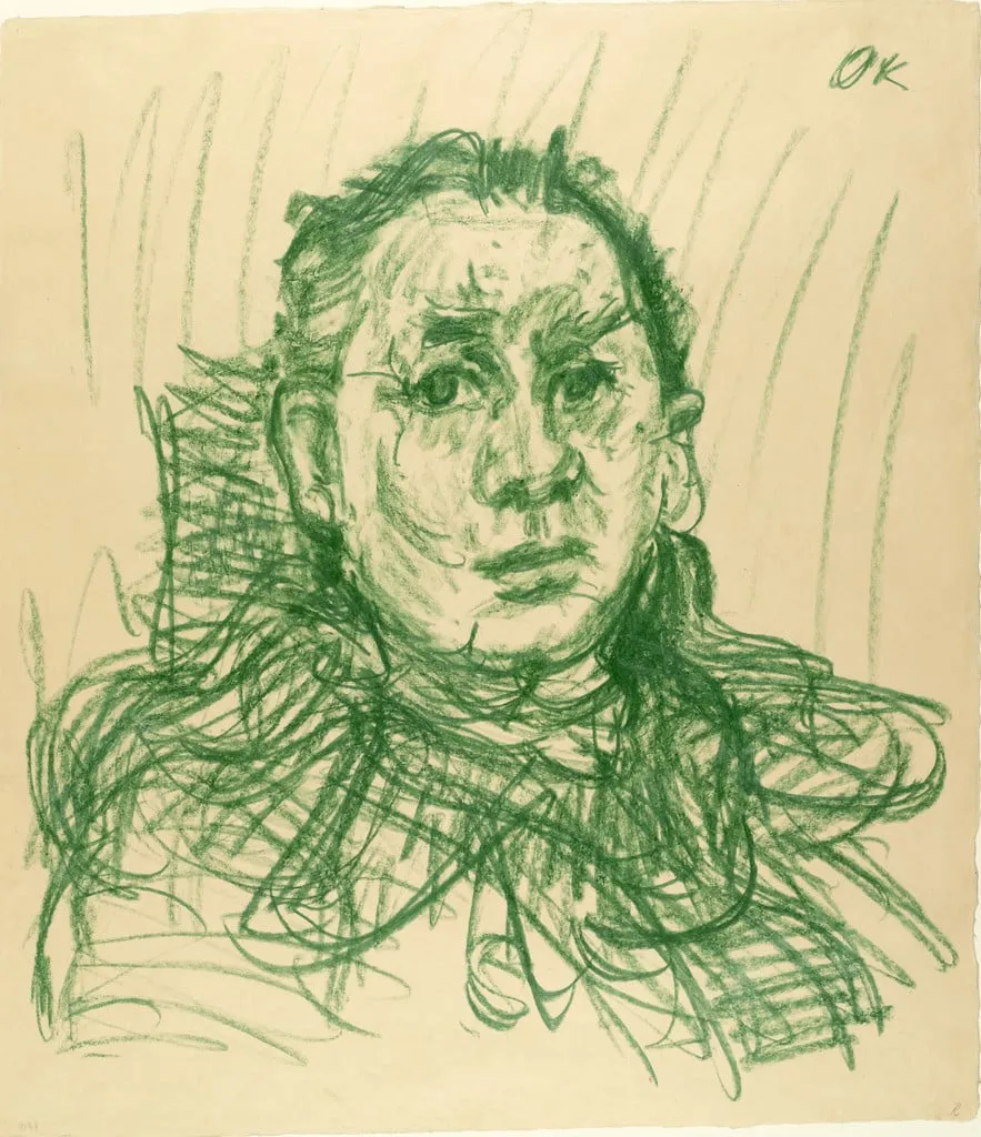 Untitled, by Oskar Kokoschka, crayon, 1920