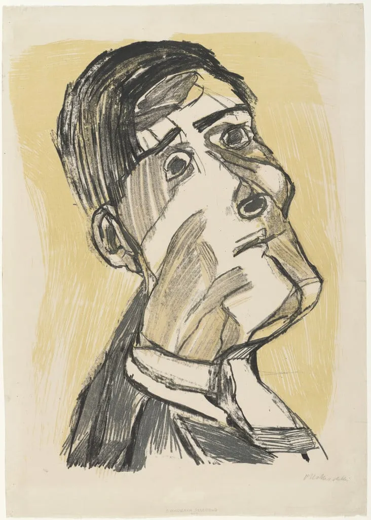 Untitled, by Oskar Kokoschka, ink, 1923