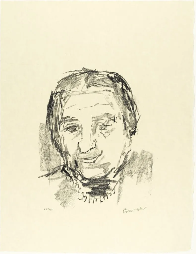 Untitled, by Oskar Kokoschka, ink, 1974