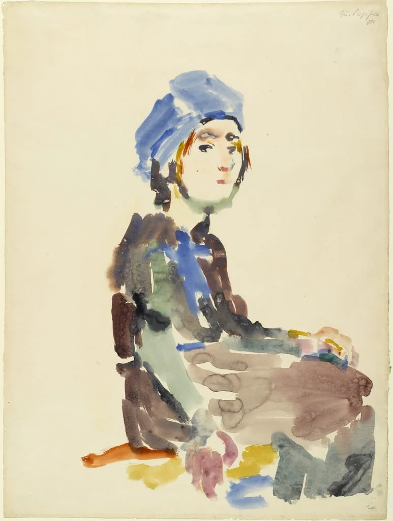 Untitled, by Oskar Kokoschka, watercolor, 1922