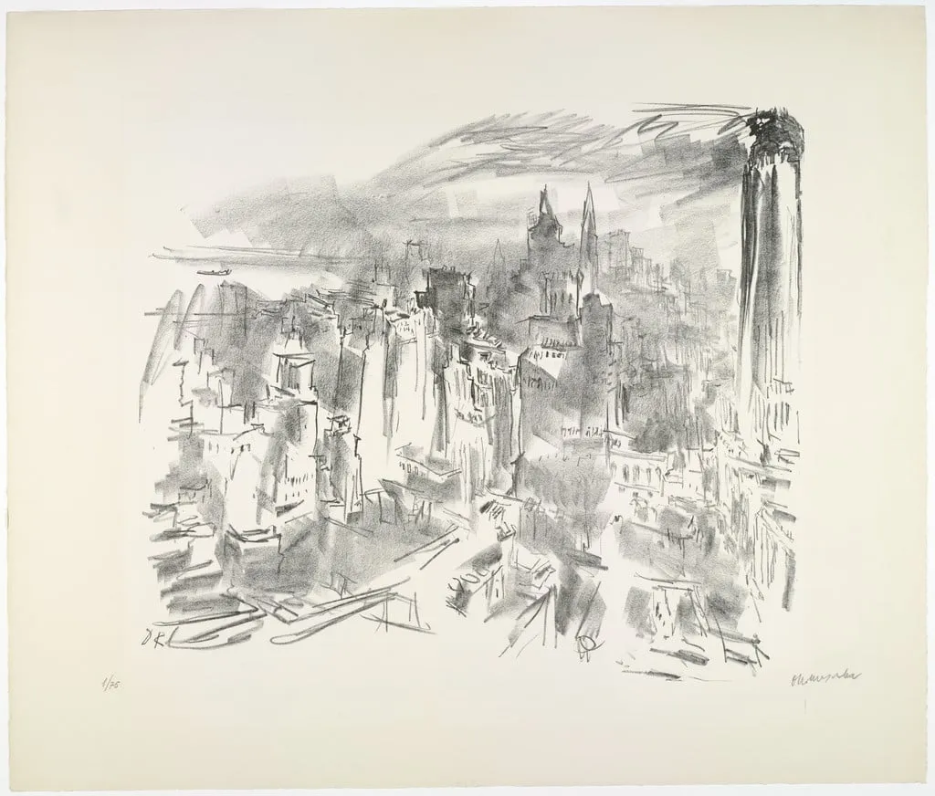 Untitled, by Oskar Kokoschka, ink, 1966