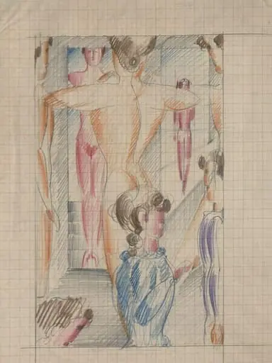 Entrance to the Stadium, by Oskar Schlemmer