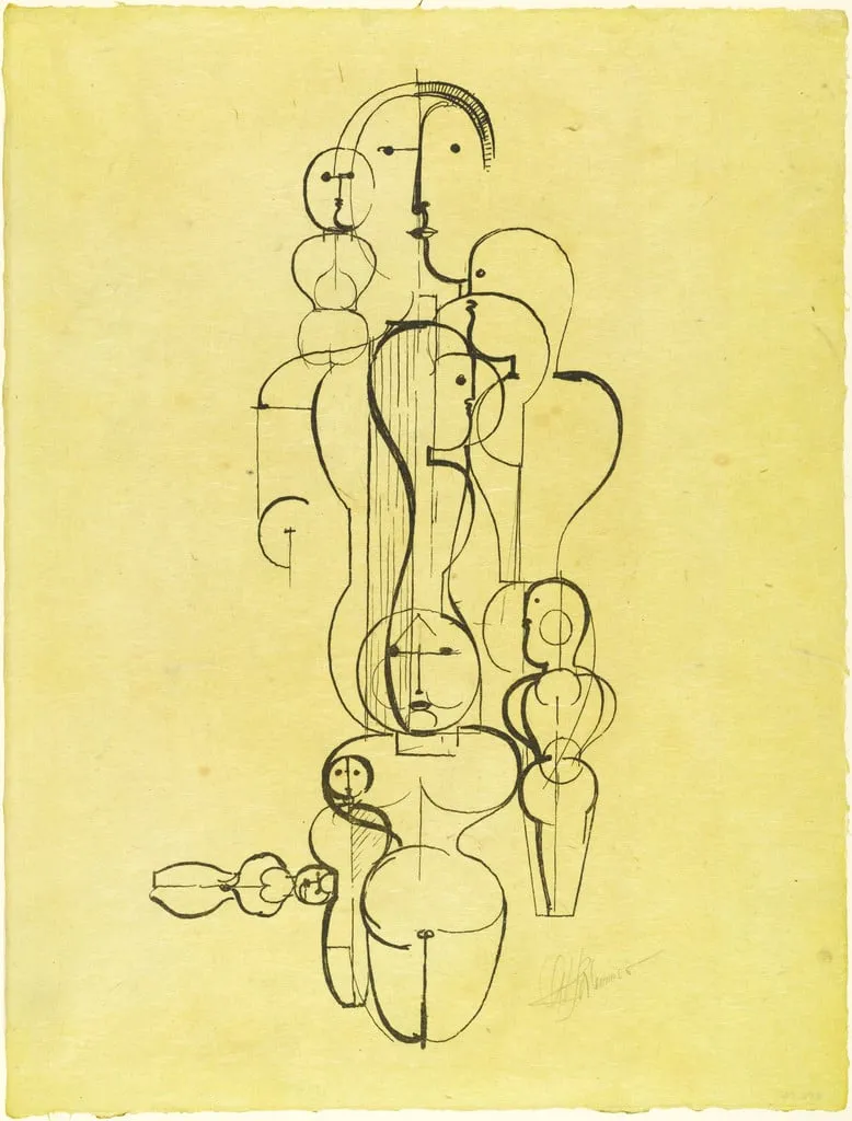Untitled, by Oskar Schlemmer, ink, 1921