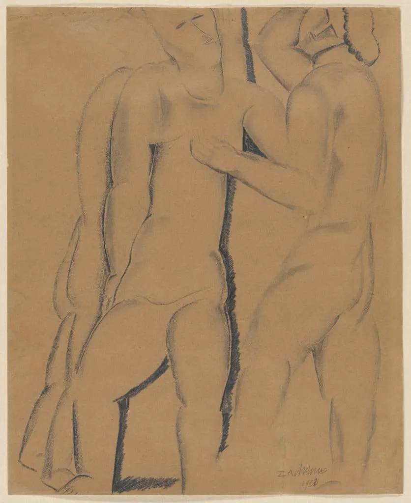 Untitled, by Ossip Zadkine, graphite, 1921