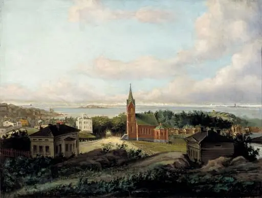 Roomalaiskatolinen kirkko. Pyhän Henrikin kirkko nähtynä Tähtitornin vuorelta., by Östling: :