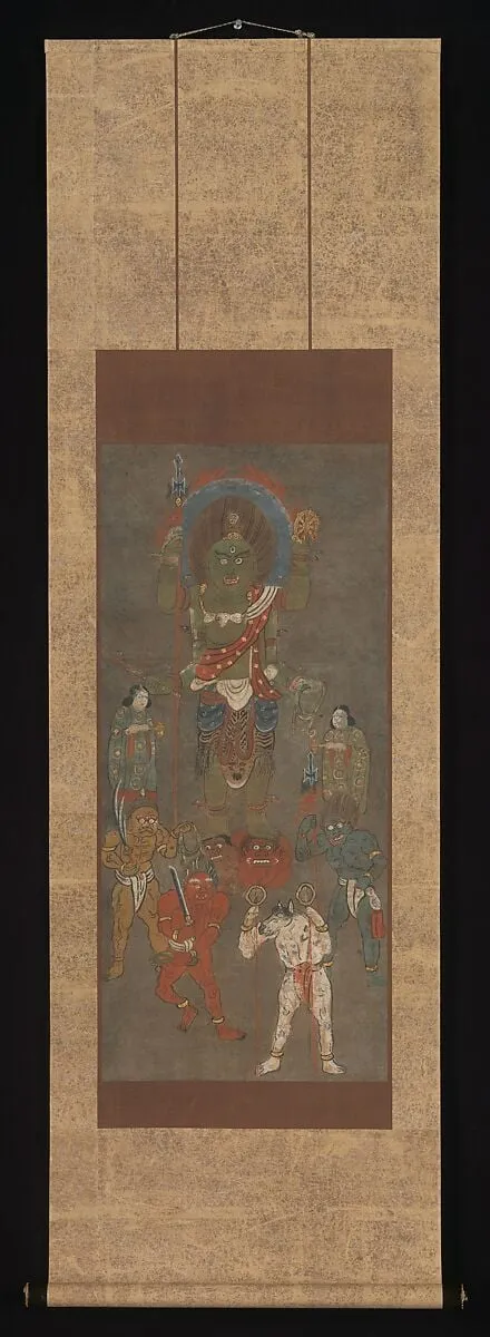 青面金剛夜叉図大津絵|Ōtsu-e of Shōmen Kongōyasha (Vajrayaksha), ink, 1600