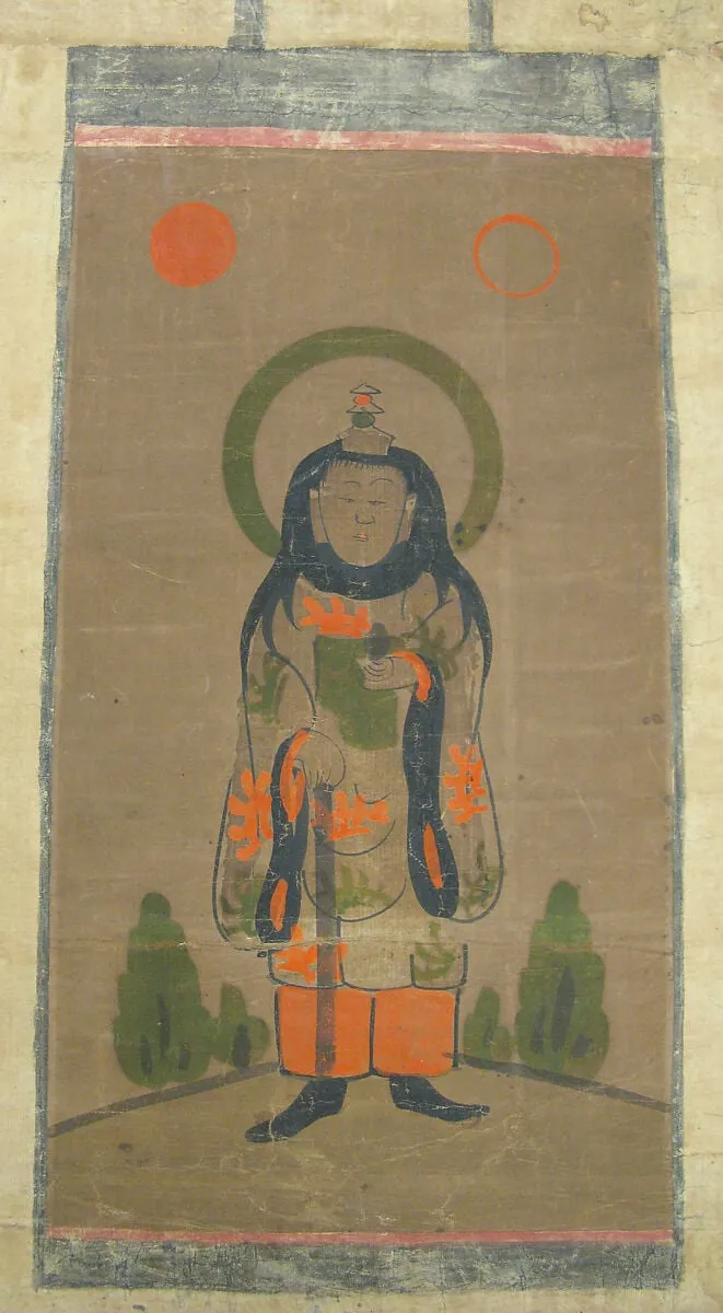 雨宝童子図大津絵|Ōtsu-e of Uhō Dōji, ink, 1657