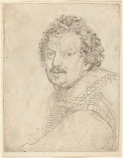 A Man with a Moustache and Goatee, Facing Forward, by Ottavio Leoni