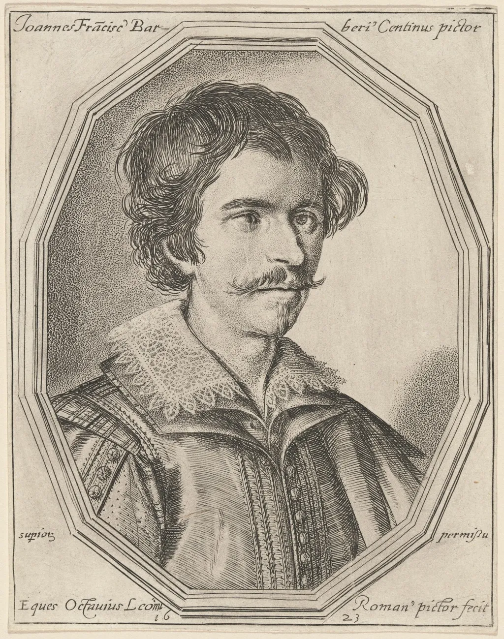 Giovanni Francesco Barbieri, called Guercino, by Ottavio Leoni, ink, 1623