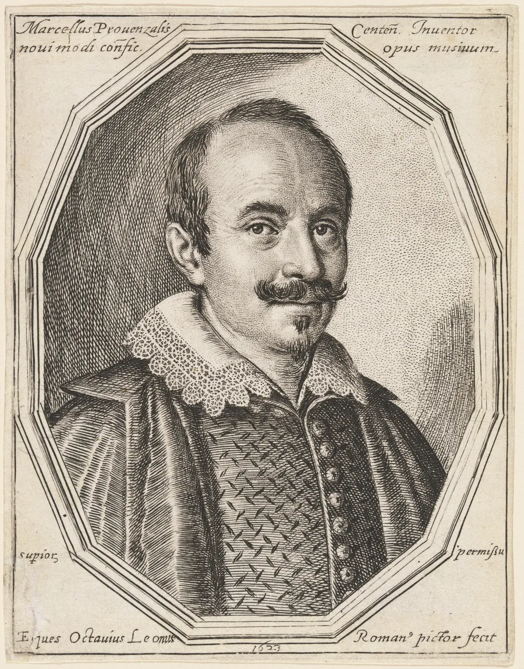Marcello Provenzale, by Ottavio Leoni, ink, 1623