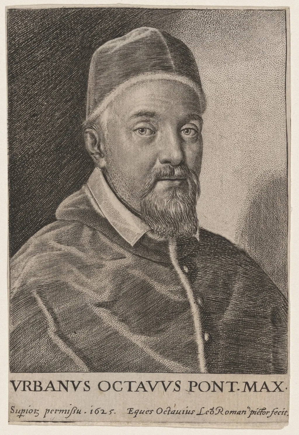 Pope Urban VIII, by Ottavio Leoni, ink, 1625