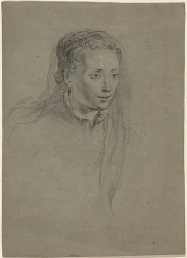 Young Woman with Braided Hair and a Veil, by Ottavio Leoni