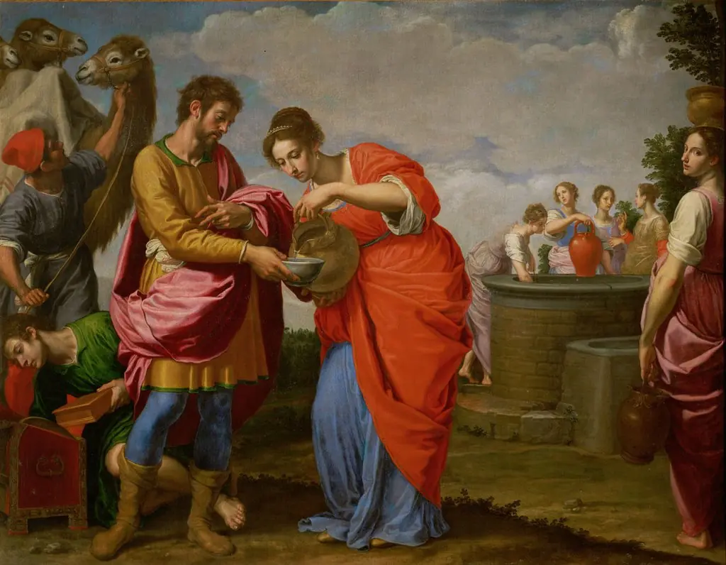 Rebekka und Elieser am Brunnen, by Ottavio Vannini