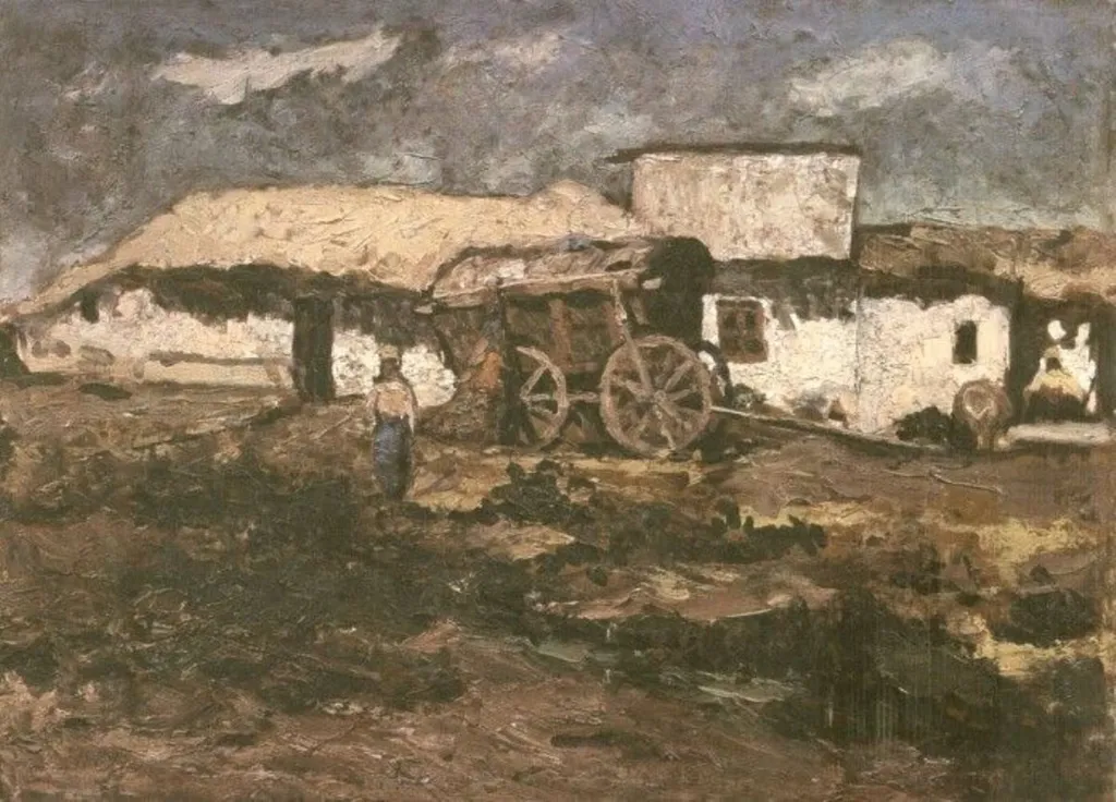 Peisaj cu case, by Otto Briese, unspecified, 1927