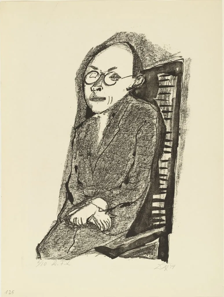 Untitled, by Otto Dix, ink, 1949