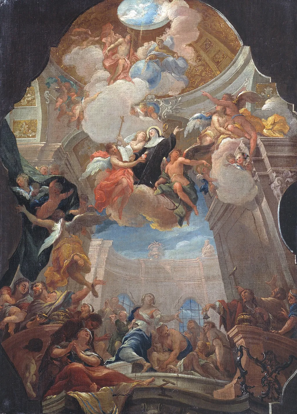 The Glorification of Saint Odile, by Otto Gebhard, oil, 1735