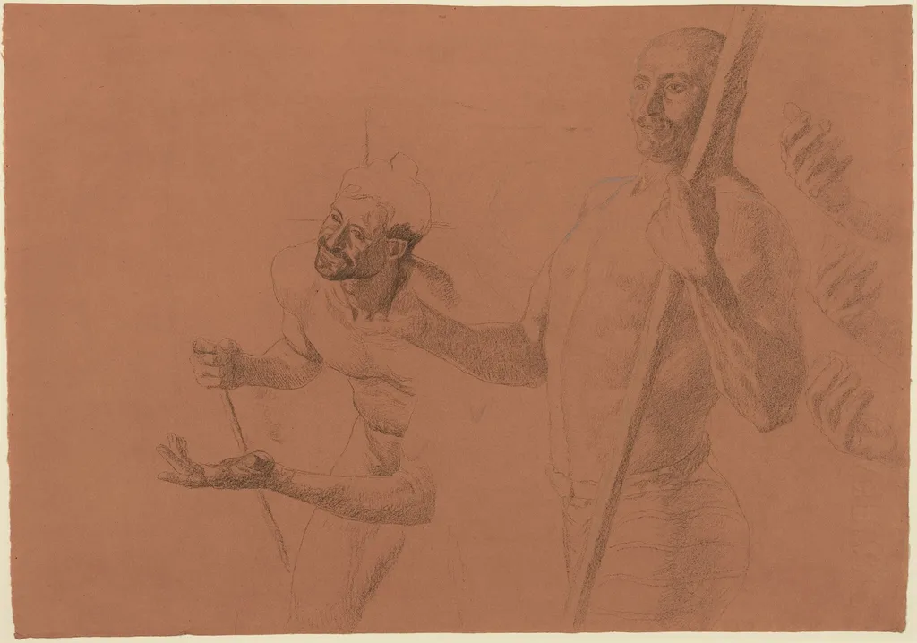 Studies for a Boatman, by Otto Greiner, chalk, 1892