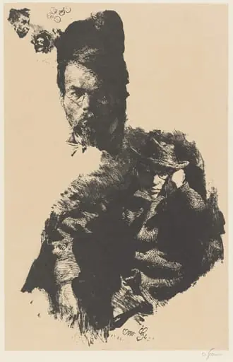Study Sheet with Portraits of Hans Hess and Albert Klesse, by Otto Greiner