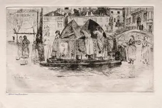 Etchings of Venice: Pozzo San Vio, by Otto H. Bacher
