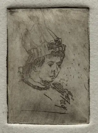 Small Head with Mob Cap