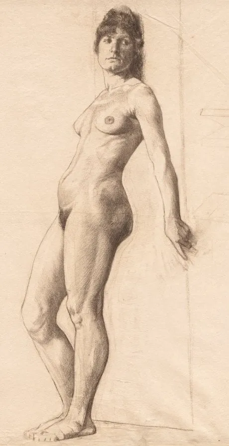 Standing Nude Model, by Otto H. Bacher, 1878