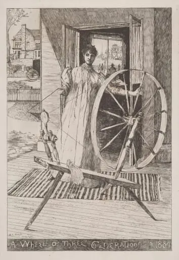 At the Spinning Wheel, by Otto Henry Bacher
