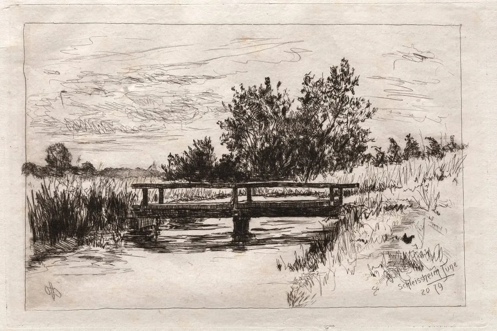 Bridge, Schleissheim, by Otto Henry Bacher, 1879