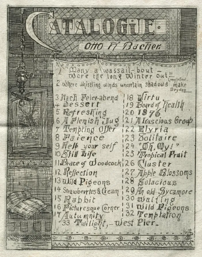 Catalogue, by Otto Henry Bacher, 1878