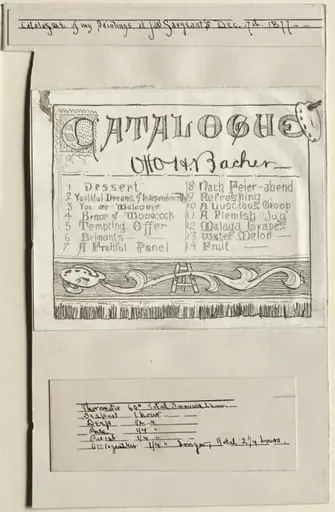 Catalogue of My Paintings at J. W. Sargents, Cleveland, December 17th, 1877