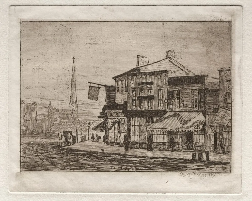 Cleveland, Woodland Avenue and Eagle Street, by Otto Henry Bacher, 1878
