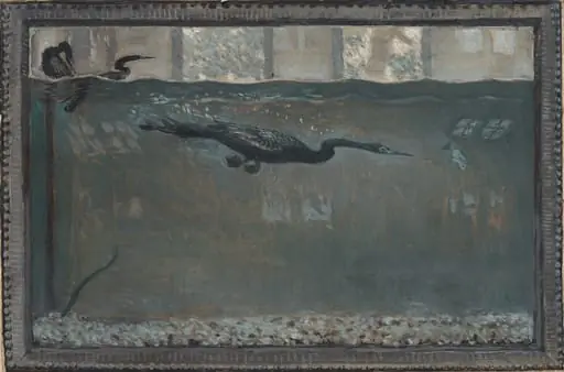 Diving Cormorant, by Otto Henry Bacher